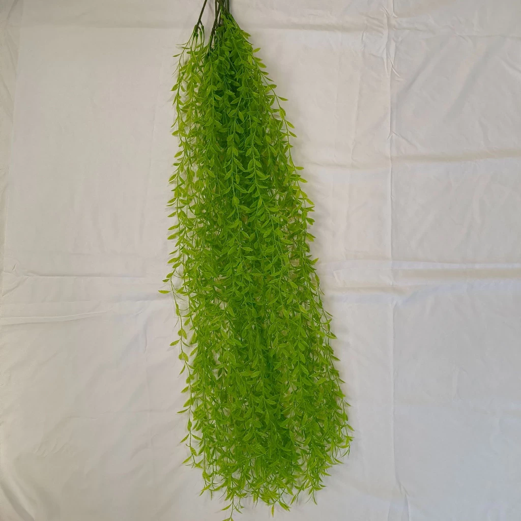 Cây Giả Dây leo lá cúc tần Ấn Độ size 1m xanh mướt 5 nhánh trang trí nhà cửa quán cà phê
